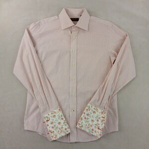 Takumi Japan Medium Mens Shirt French Cuff Floral Accent 20x27 Fits A Small